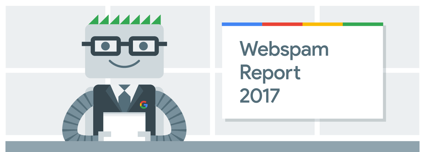 Et bilde med teksten "Webspam report 2017".