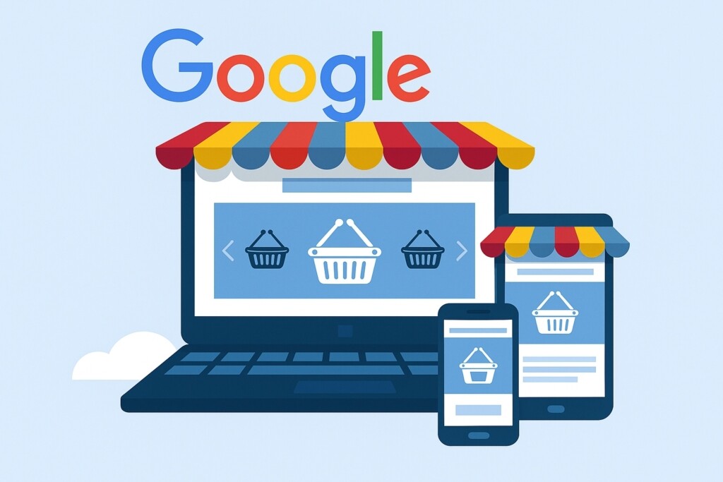 Illustrasjon som viser hvordan Google Shopping fungerer.