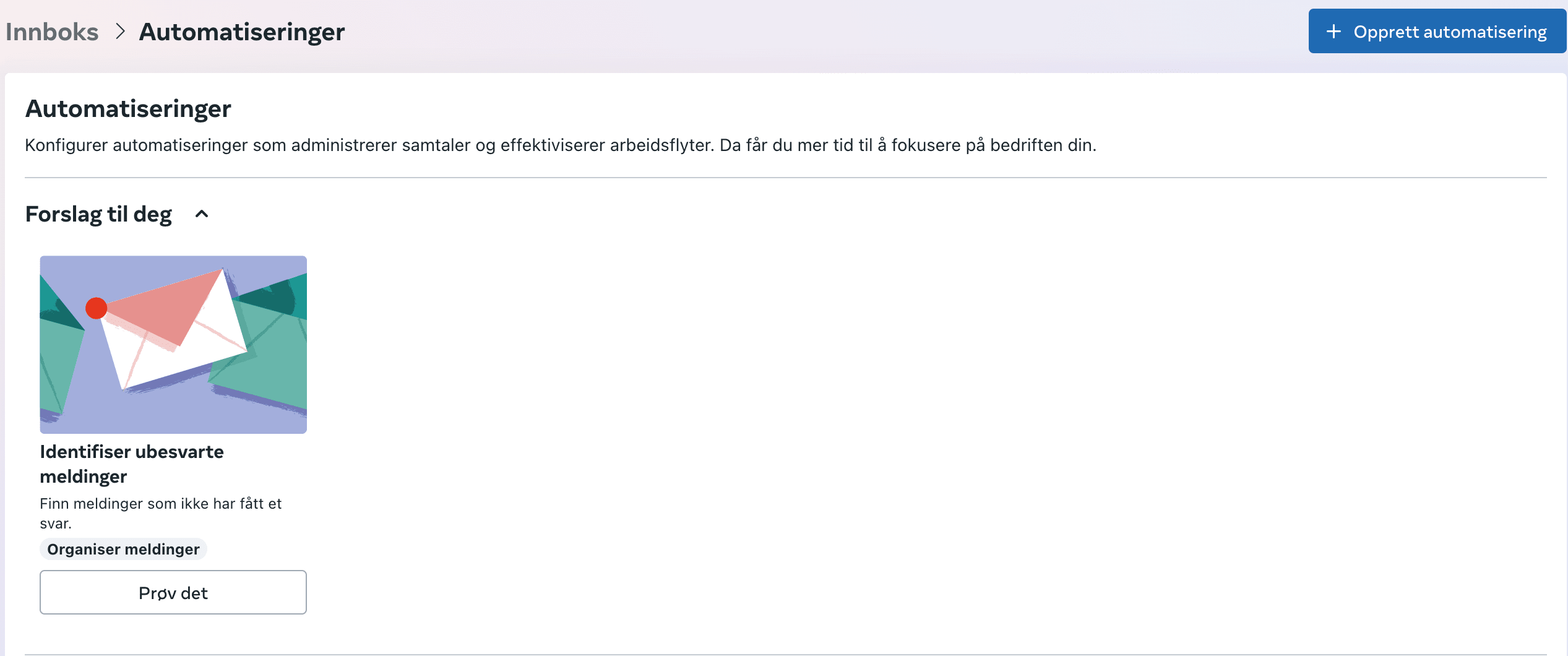 Oppsett av automatisk svar på Facebook Messenger