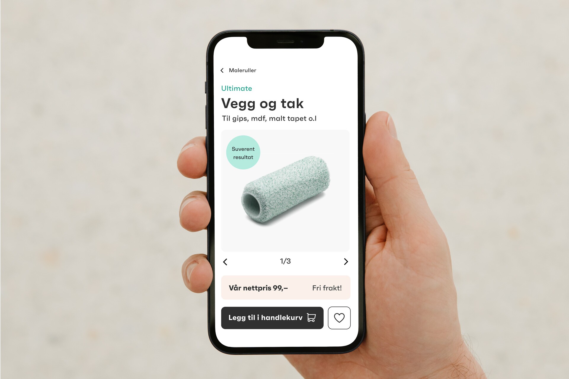 En mobil som viser et nettprodukt fra Jordan