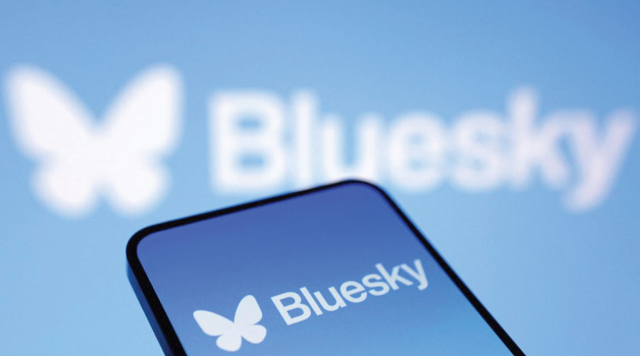 Bilde av en telefon som anvender Bluesky